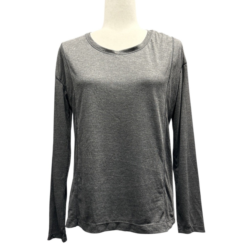 Kuhl Womens Long Sleeve Crew Neck Top Charcoal Heather Grey Tencel Blend Small